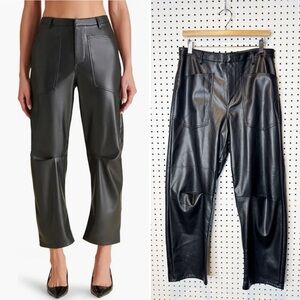 Steve Madden | Haniel Faux Leather Barrel Pants in Black Sz. M